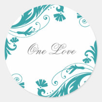Elegant Petrol Wedding Stickers stickers