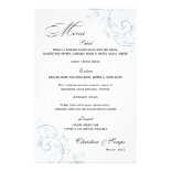 Elegant Pewter Floral Wedding Menu Personalized Stationery
