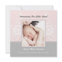 Elegant Photo Birth Announcement invitations