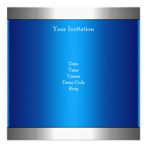 Elegant Photo Blue Silver Balloon 21st Birthday Custom Invite