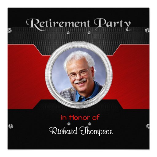 Elegant Photo Retirement Party Invitations