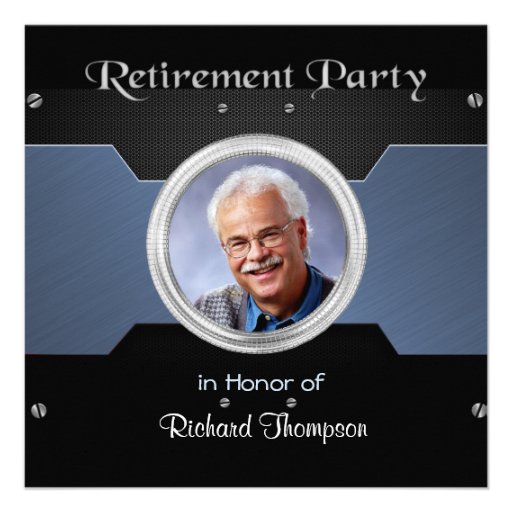 Elegant Photo Retirement Party Invitations