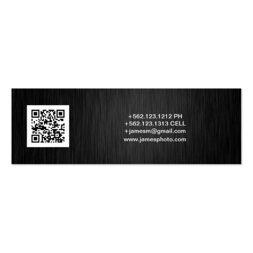 Elegant Photography Business Card w/ QR Code (back side)