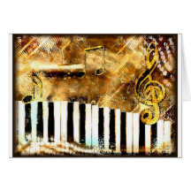 Elegant Piano Music & Notes Greeting Card