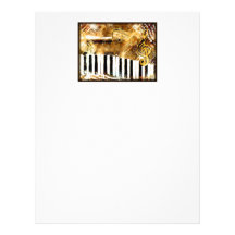 Elegant Piano Music & Notes Personalized Letterhead
