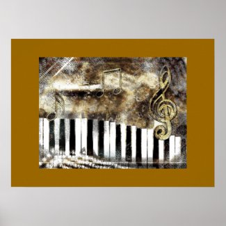 Elegant Piano Music & Notes Poster