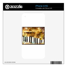 Elegant Piano Music & Notes Decal For The iPhone 4S