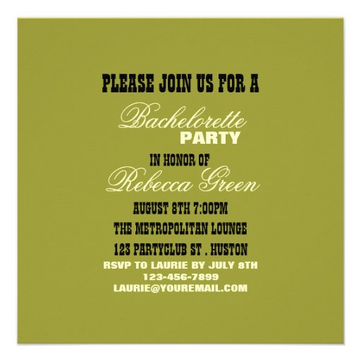 elegant pin up bachelorette party invitation