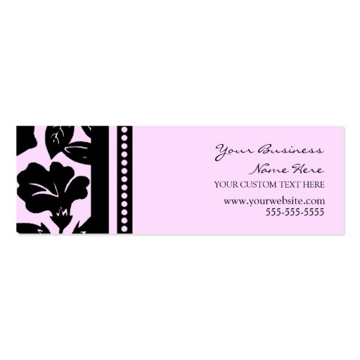 Elegant Pink and Black Floral Business Cards (front side)