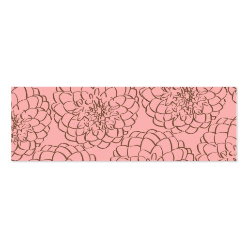 Elegant Pink and Brown Flower Sketch Drawing Business Card Templates (back side)