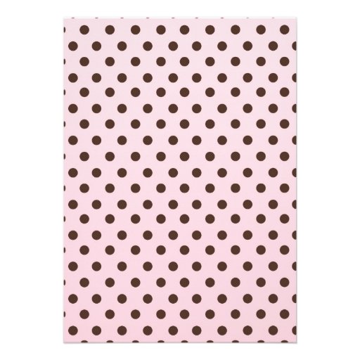 Elegant Pink and Brown Polka Dot Baby Shower Personalized Announcement