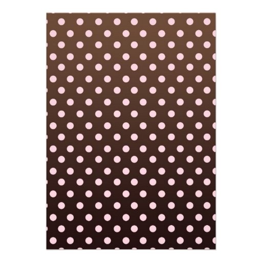 Elegant Pink and Brown Polka Dot Birthday Party Custom Invites
