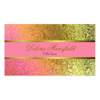 Elegant Pink and Gold Foil Look Business Card