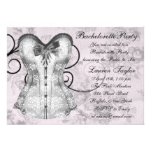 Elegant Pink and Gray Bachelorette Party Personalized Invites