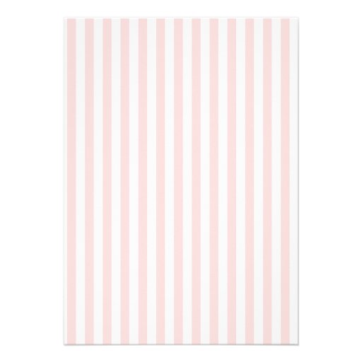 Elegant Pink and White Stripes Birthday Personalized Announcements