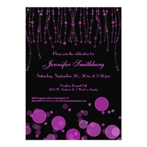 Elegant Pink Bokeh Lights Birthday Party Invite