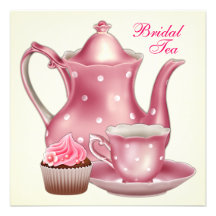 Elegant Pink Bridal Tea Party Personalized Announcement