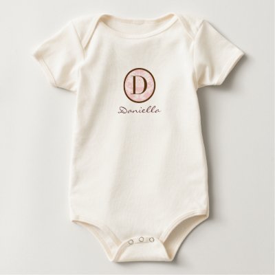 Elegant Pink & Brown Monogram D T-shirt by minkideluxe