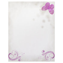 "Elegant Pink Butterfly" Beautiful Expressions Customized Letterhead