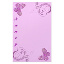 "Elegant Pink Butterfly" Beautiful Expressions Customized Stationery