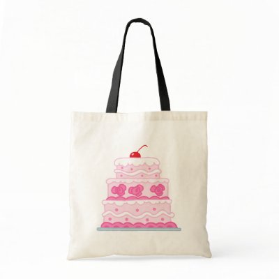 Elegant Pink Cake Canvas Bag