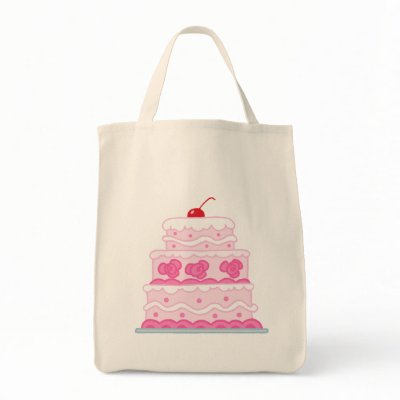 Elegant Pink Cake Canvas Bag
