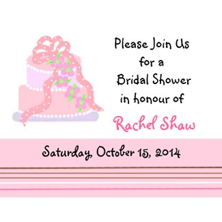 Elegant Pink Cake Bridal Shower Invitation invitation