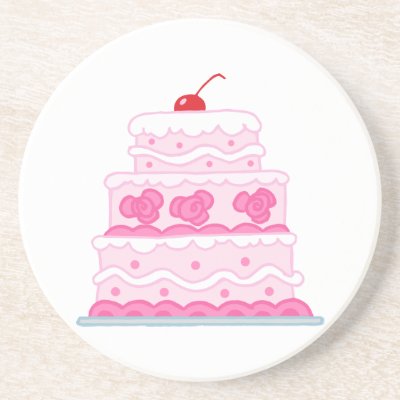 Elegant Pink Cake Coasters