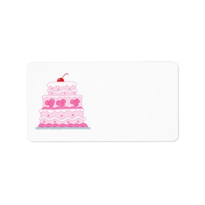 Elegant Pink Cake Address Label