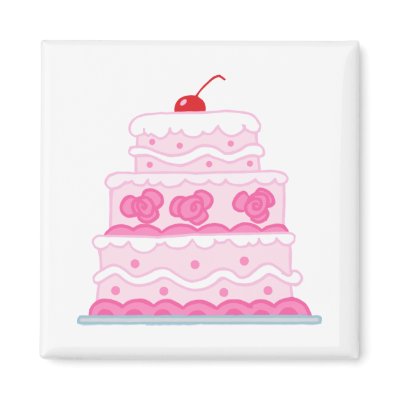 Elegant Pink Cake Magnet