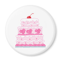 Elegant Pink Cake magnets