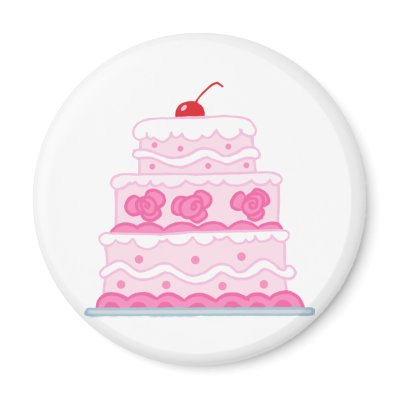 Elegant Pink Cake Magnet