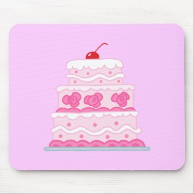 Elegant Pink Cake Mousepads