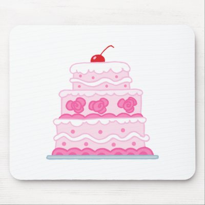 Elegant Pink Cake Mouse Pads