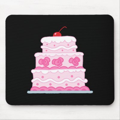 Elegant Pink Cake Mouse Pads