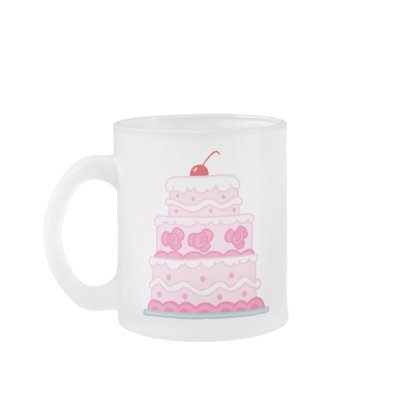 Elegant Pink Cake Mugs
