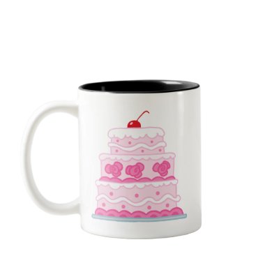 Elegant Pink Cake Mugs