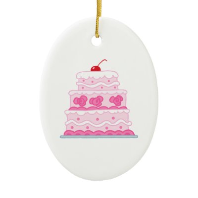 Elegant Pink Cake Ornament
