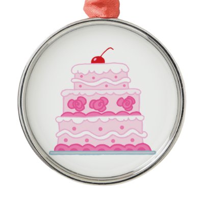 Elegant Pink Cake Ornament