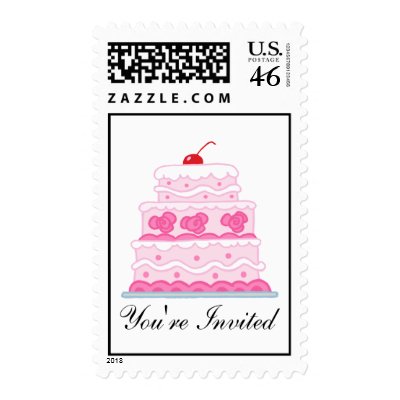Elegant Pink Cake Postage