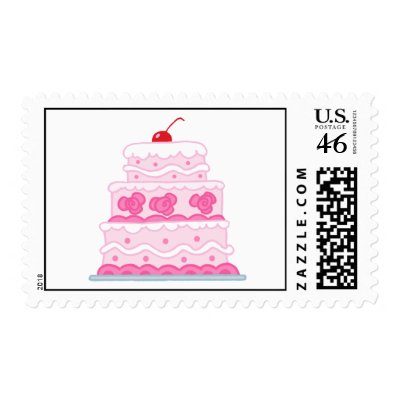 Elegant Pink Cake Postage