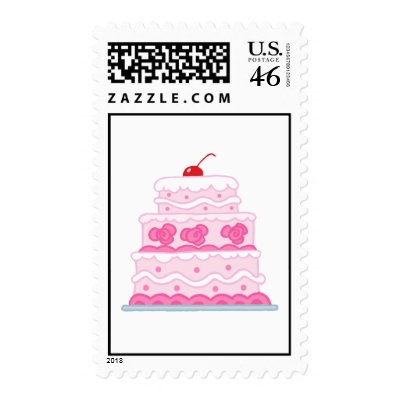 Elegant Pink Cake Stamps
