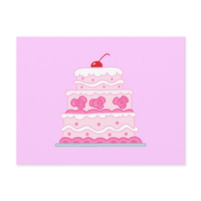 Elegant Pink Cake Postcard