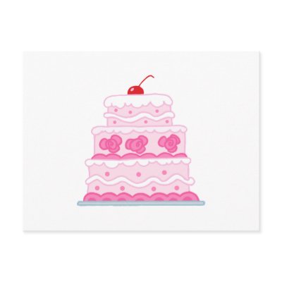 Elegant Pink Cake Post Card