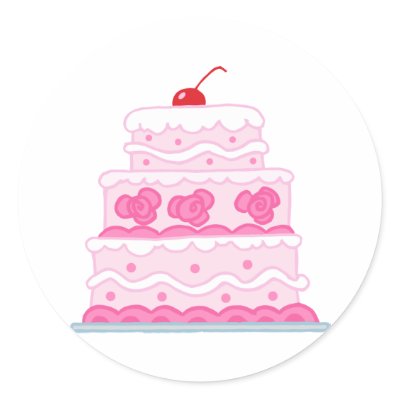 Elegant Pink Cake Stickers