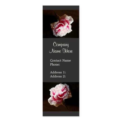 Elegant Pink Carnation Flower  Business Cards (front side)
