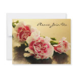 Elegant Pink Carnations Wedding Engagement Invite