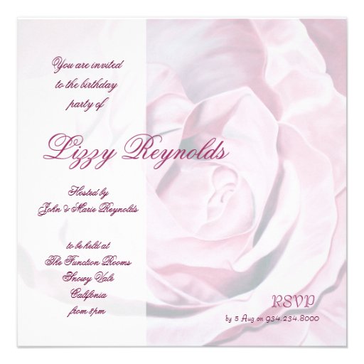 Elegant Pink Celebrate Birthday Party invite