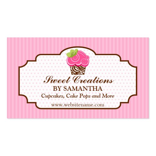 Elegant Pink Cupcake Bakery Business Cards