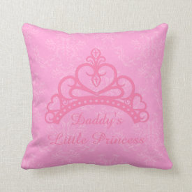 Elegant Pink Damask, Daddy Little Princess, Tiara Pillows